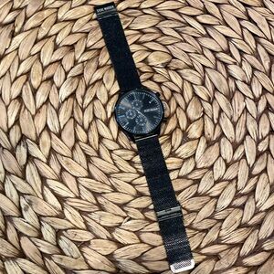 Steve Madden black stainless men’s watch